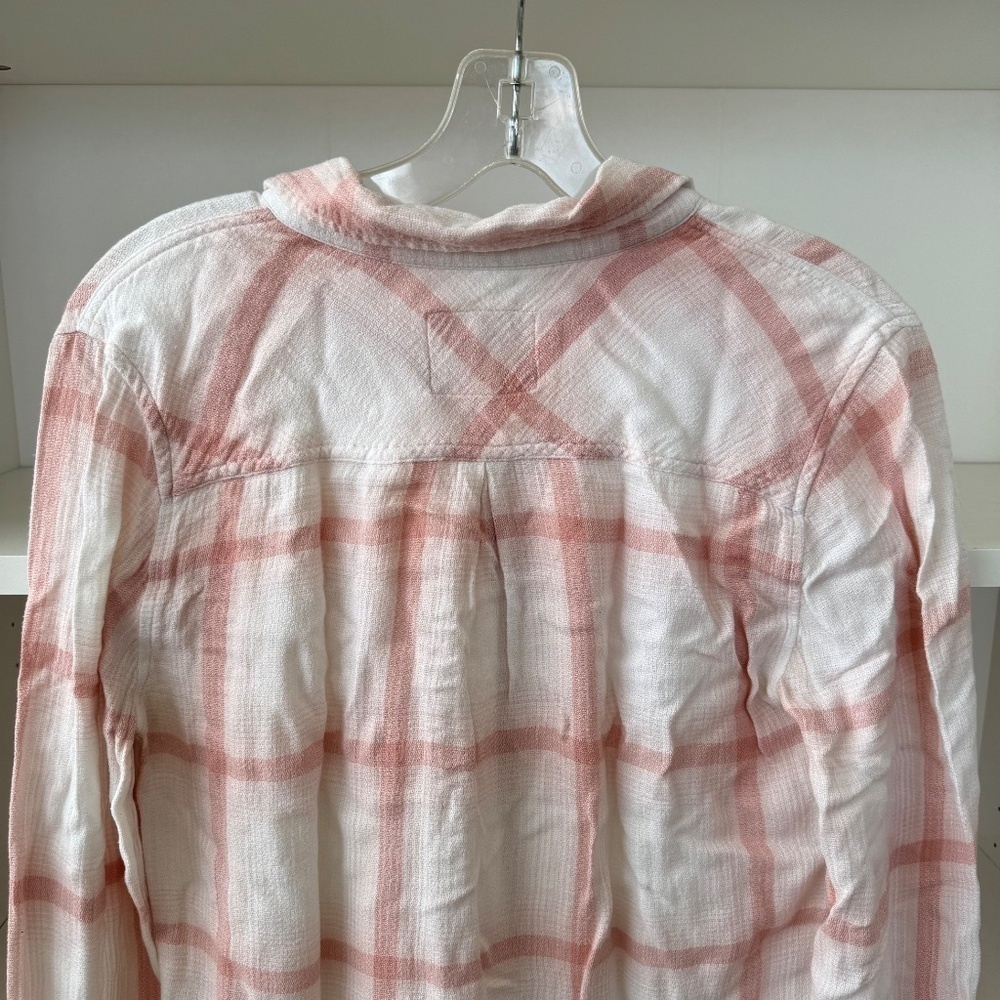 RAILS Hunter Button Down Plaid Shirt in White / Blush / Sand - Picture 4 of 5